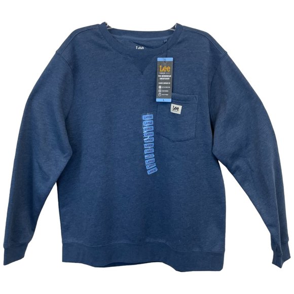Lee Other - LEE Men's CLASSIC FIT Workwear Blue Sweatshirt Utility Pocket UPF 50 LARGE NEW